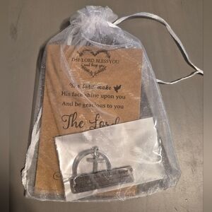 Scripture Silver Keychain And Pray Card Bag